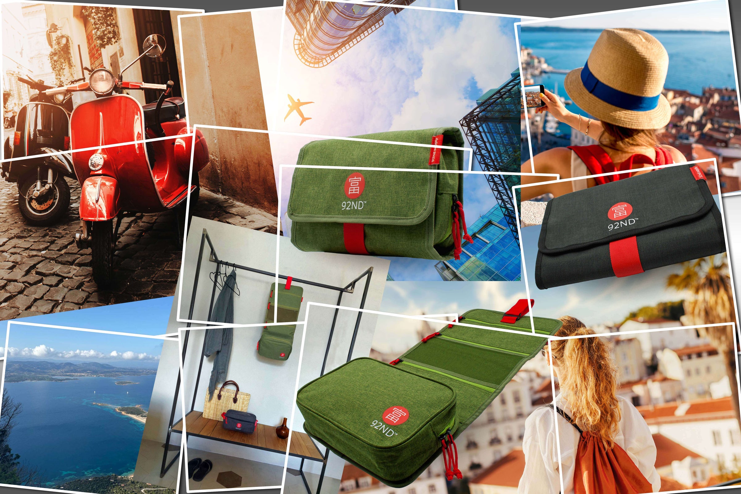 Hanging toiletry bag ideal for any holiday Italy France
