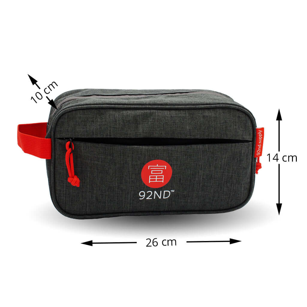 3.6L toiletry bag with handy compartments, gray, for men and women
