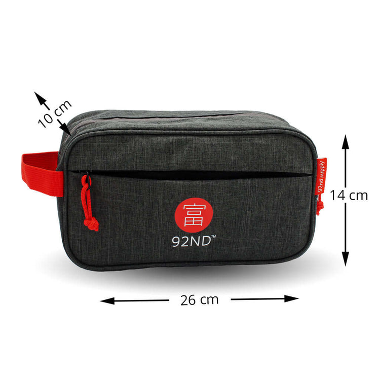 3.6L toiletry bag with handy compartments, gray, for men and women