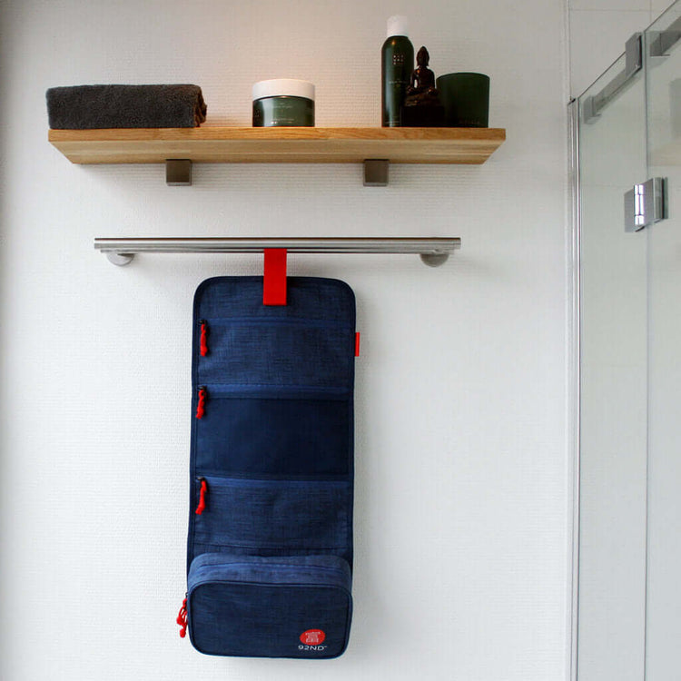 Men's toiletry bag with separate compartment, blue, brand 92nd.supply, model washroll