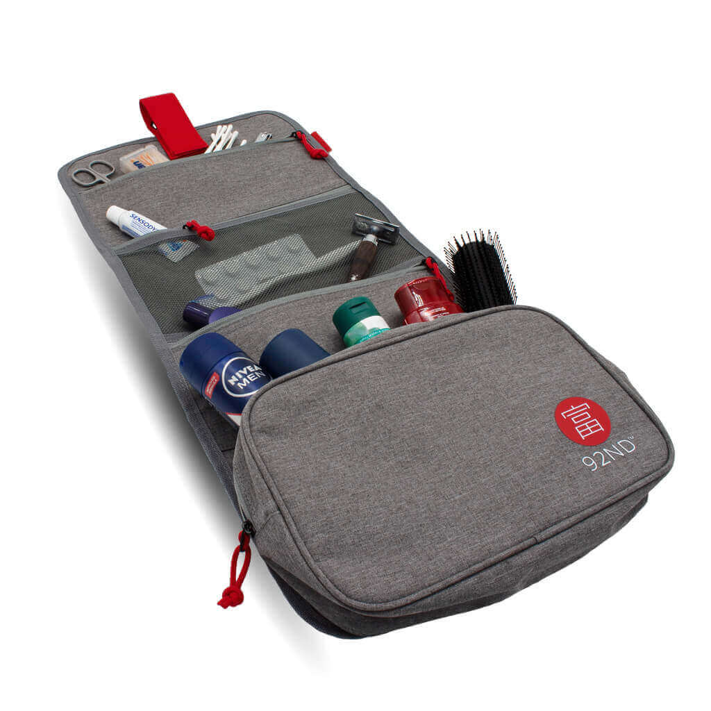 Toiletry bag unfolded, color gray, brand 92nd.supply model washroll