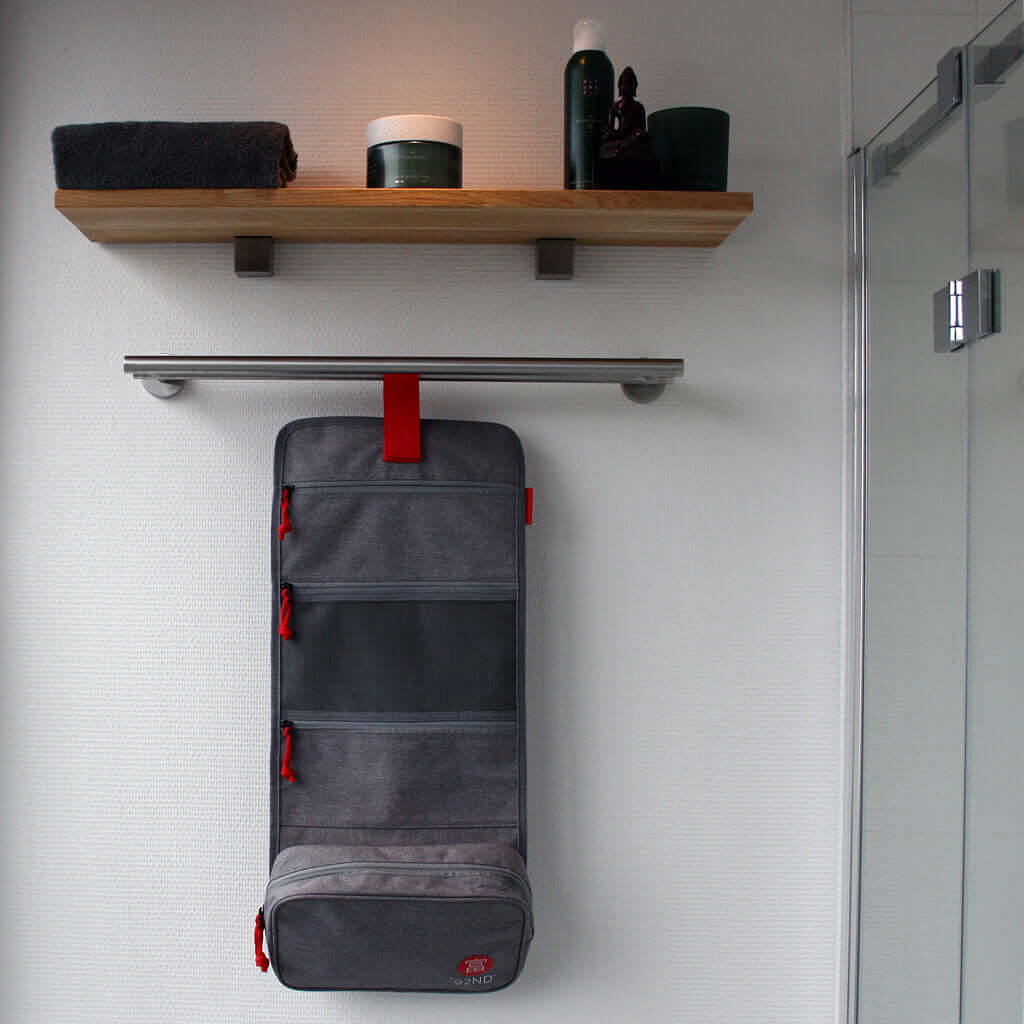 Toiletry bag unfolded, color gray, brand 92nd.supply model washroll
