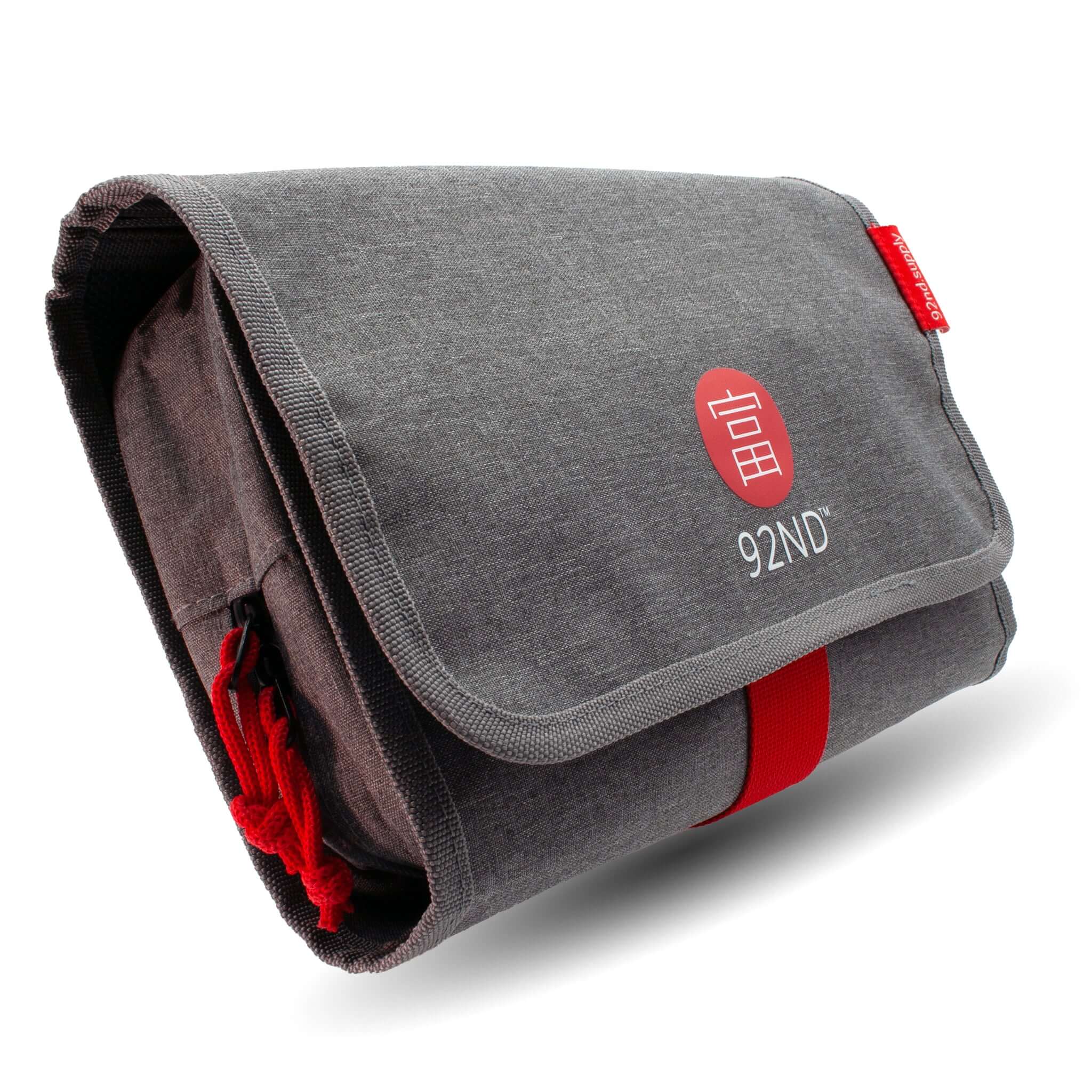 Hanging toiletry bag Washroll gray - clearly arranged for men and women.